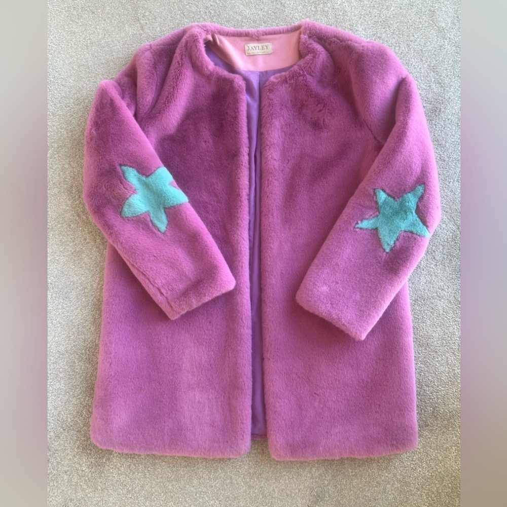 Ladies pink/purple fur coat